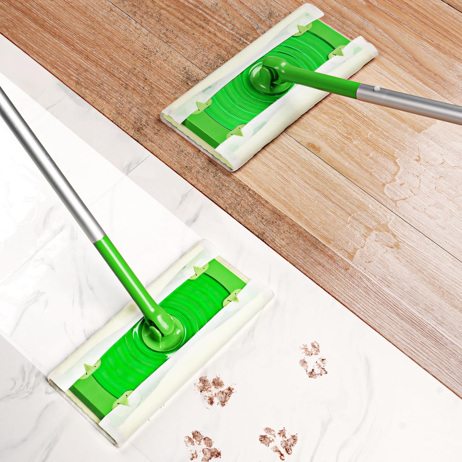 AIR U+ Wet Pads Refill for Swiffer Sweeper Wet Mopping Cloth, Unscented Disposable Floor Cleaning Wipes, 30 Count