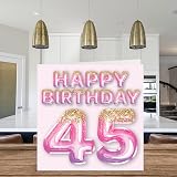 Stuff4 45th Birthday Card for Women Pink Purple Glitter Balloons 145mm view 3