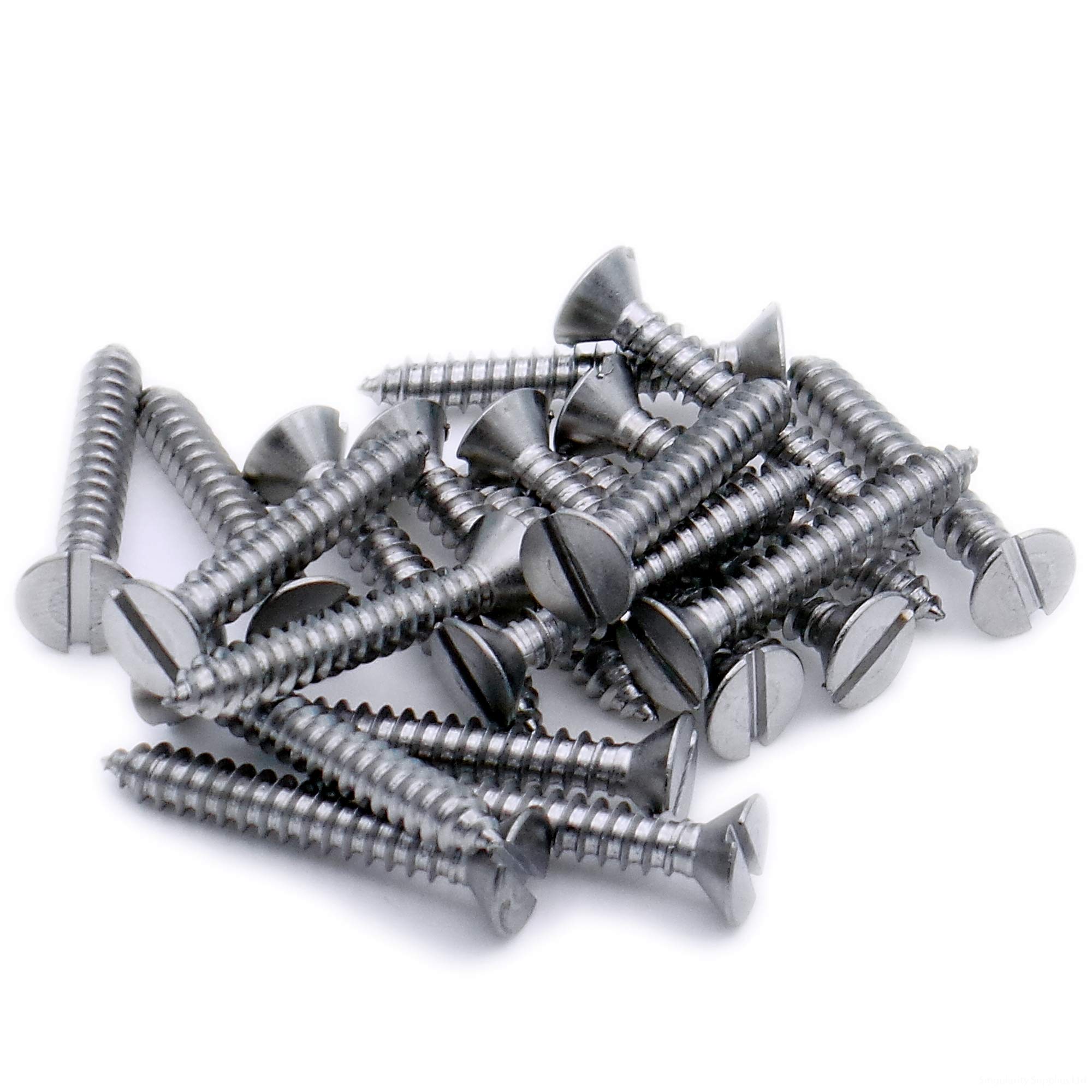No.10 x 2.75 (4.8mm x 70mm) Slot Countersunk Self-Tapping Screw - Stainless Steel (A2) (Pack of 20)
