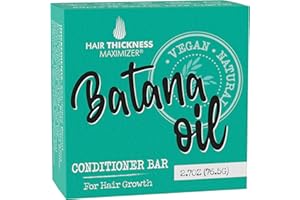 HAIR THICKNESS MAXIMIZER Batana Oil for Hair Growth Conditioner Bar. Eco Friendly, Vegan, Color Safe, pH Balanced. Solid Conditioner Bar Equal To 3 Liquid Bottles. Zero Plastic, USA Made, Strengthening & Dry Hair Relief
