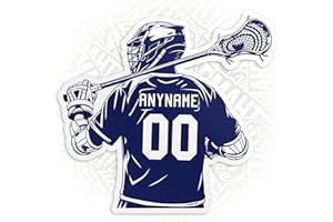 Custom Lacrosse Player Sticker Personalized Lacrosse Player Name Waterproof Die-Cut Vinyl Stickers for Water Bottle Laptop Ha