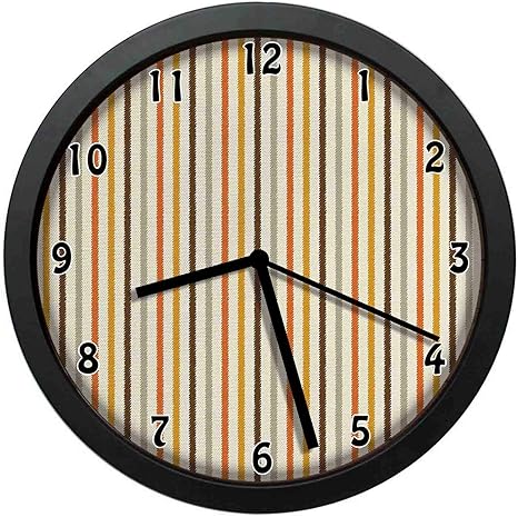 Amazon Co Jp レトロノスタルジック60年代70年代ファッションストライプ縦パターンヴィンテージホーム オフィス スクールミュート ダニなし 黒い壁時計 12インチ 30cm ホーム キッチン
