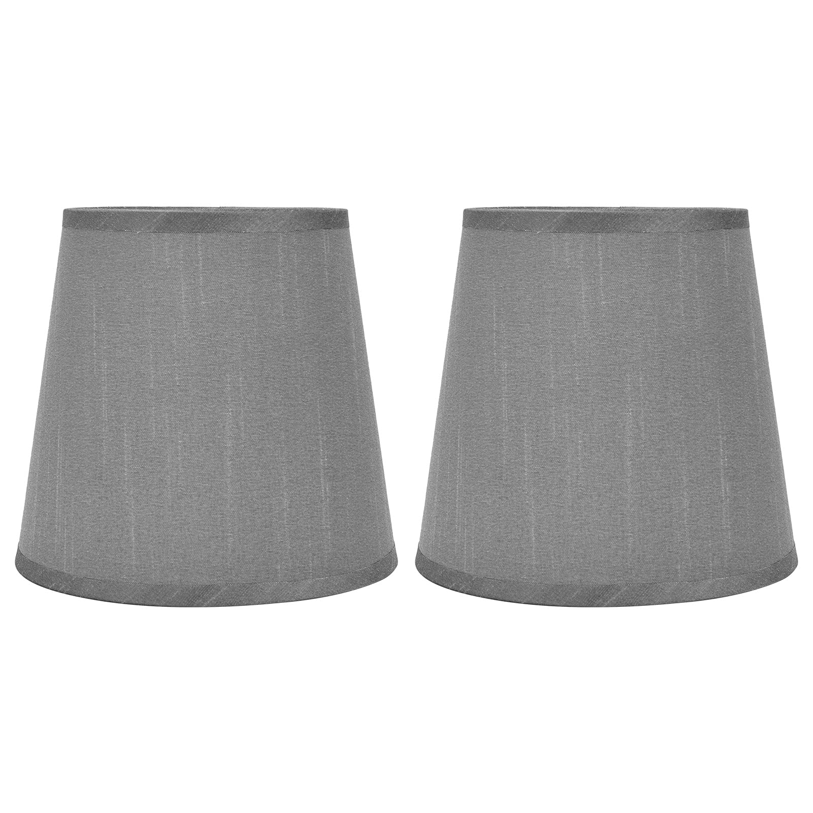 2Pcs Indoor Lamp Shade Table Lampshade Fabric Light Shade E14 Cloth Lamp Cover Home Decoration for E14 Chandeliers Table Lamps and Floor Lamps(Gray)