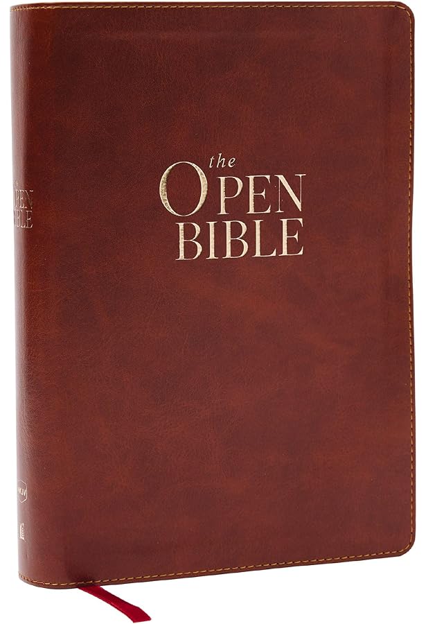 The NKJV, Open Bible, Black Leathersoft, Red Letter, Comfort Print