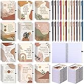 Kosiz 48 Pcs/24 Set Positive Affirmation Gifts Gratitude Spiral Notebooks with Pens Motivational Encouragement Notepads Daily Affirmations Journal for Women Valentine Galentine Gifts (Rainbow)
