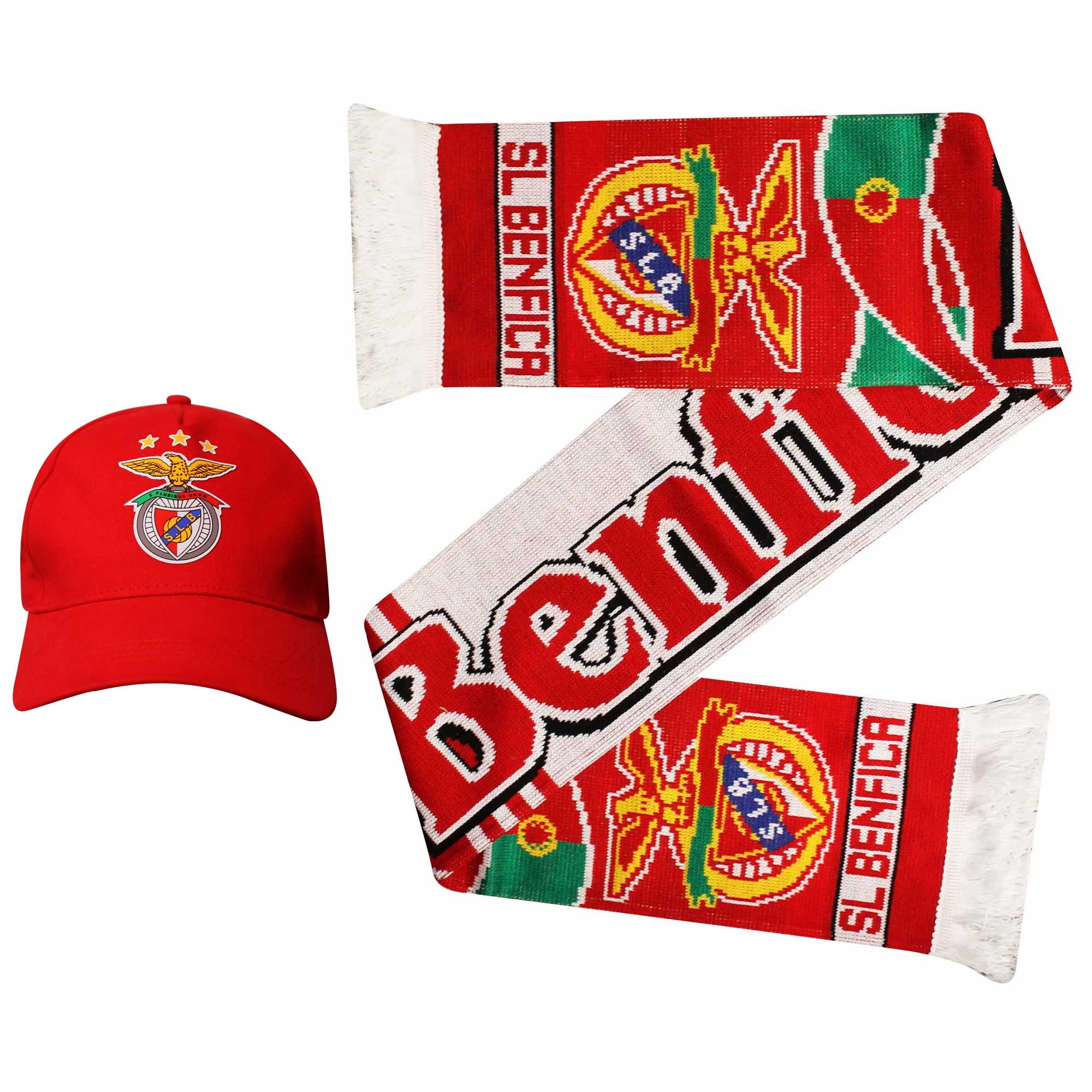 Benfica SL Ultimate Soccer Fans Scarf & Cap Gift Set, Gift Set, Baseball Cap, Scarf