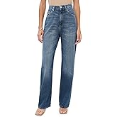 DL1961 Women's DL Aura Karmine Refined Wide Leg High Rise Jeans
