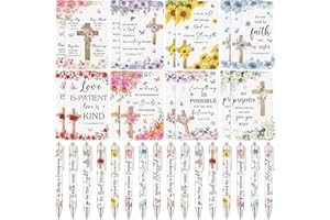 16 Sets Inspirational Christian Gifts for Women Floral Scripture Prayer Notebooks Bible Verse Pens Positive Religious Notepad