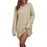 Cakulo Womens Checkered Sweater Dress Oversized Fall Winter Fashion Long Pullover Sweaters Casual Loose Knit Dresses 2025