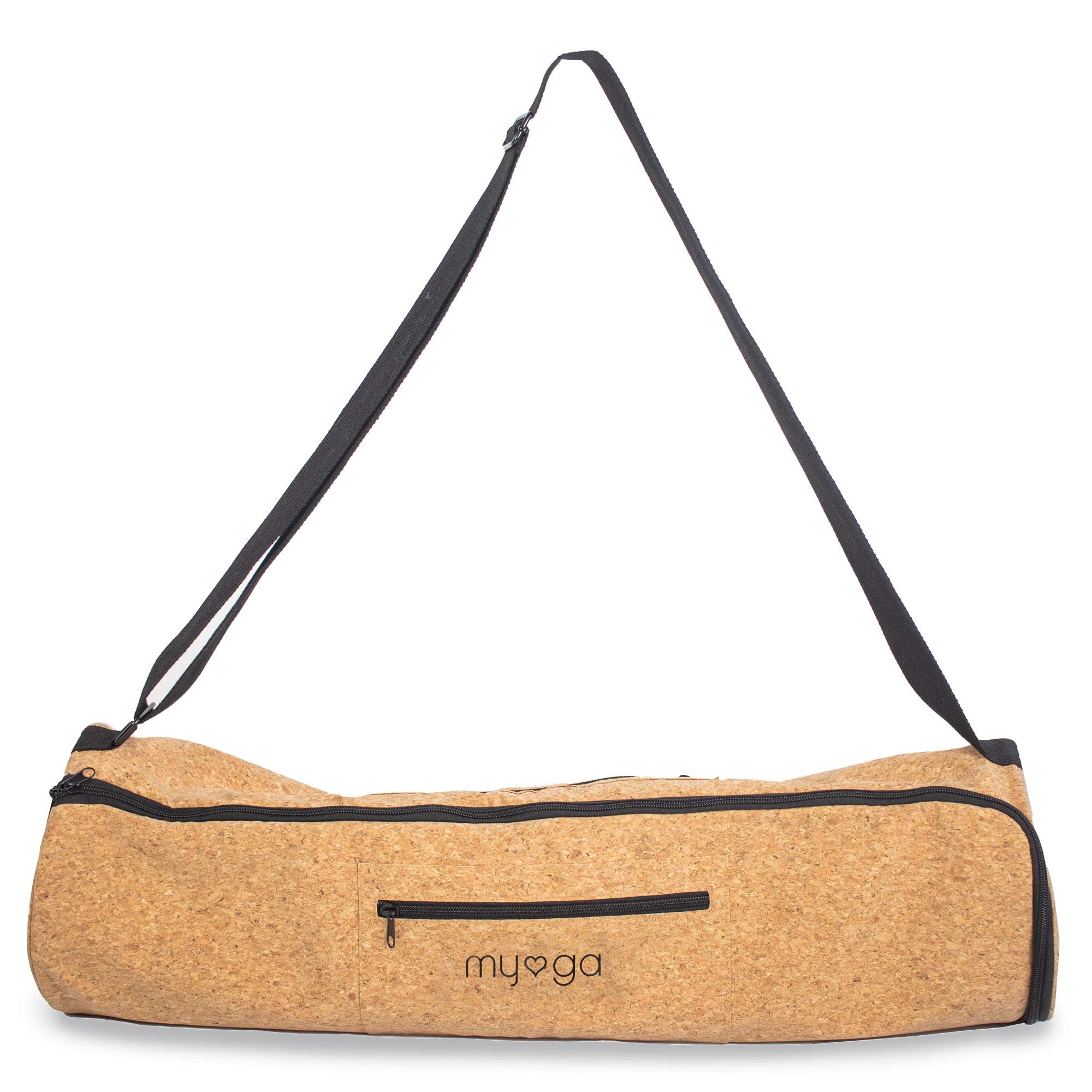 Myga RY1274, Natural Cork Carry Bag for Yoga Mat - Pilates Yoga Mat Bag with Carry Handle Straps - Eco-Friendly Compact Exercise Fitness Long Yoga Bag