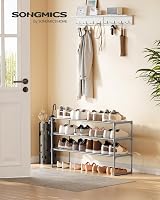 SONGMICS 3-Tier Shoe Rack Storage Organizer Grey 30 x 92 x 55 cm LSA303G01 view 2
