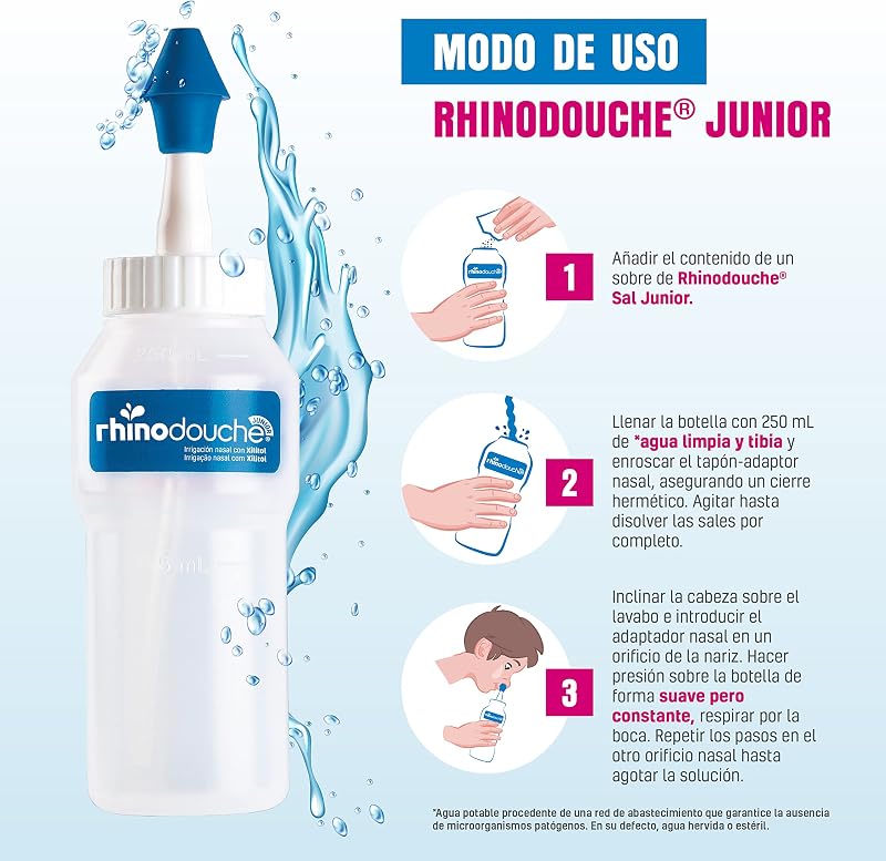 Lavagem Nasal Infantil Júnior | Pacote Inicial Júnior 250 ml + 26 Saquinhos