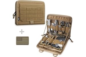 WYNEX Tactical Folding Admin Pouch, Molle Tool Bag of Laser-Cut Design, Utility Organizer EDC Medical Bag Modular Pouches Tactical Attachment Waist Pouch Include U.S Patch