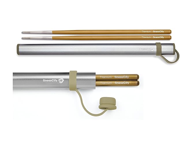 Essstäbchen, 1 Paar Titan Essstäbchen Ultraleicht Professionell (Ti), Superstark, gesund und umweltfreundlich 1 Paar Essstäbc