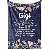 InnoBeta Gigi Gifts for Grandma, Gifts for Gigi, Flannel Throw Blankets on Mother's Day, Christmas, Birthday, 50" x 65", Blue Flowers
