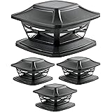 Davinci Lighting Flexfit Solar Outdoor Post Cap Lights - Includes Bases for 4x4 5x5 6x6 Wooden Posts - Bright LED Light - Sla