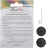 KnitPro Interchangeable Cable with Silver Connectors 50 cm Black