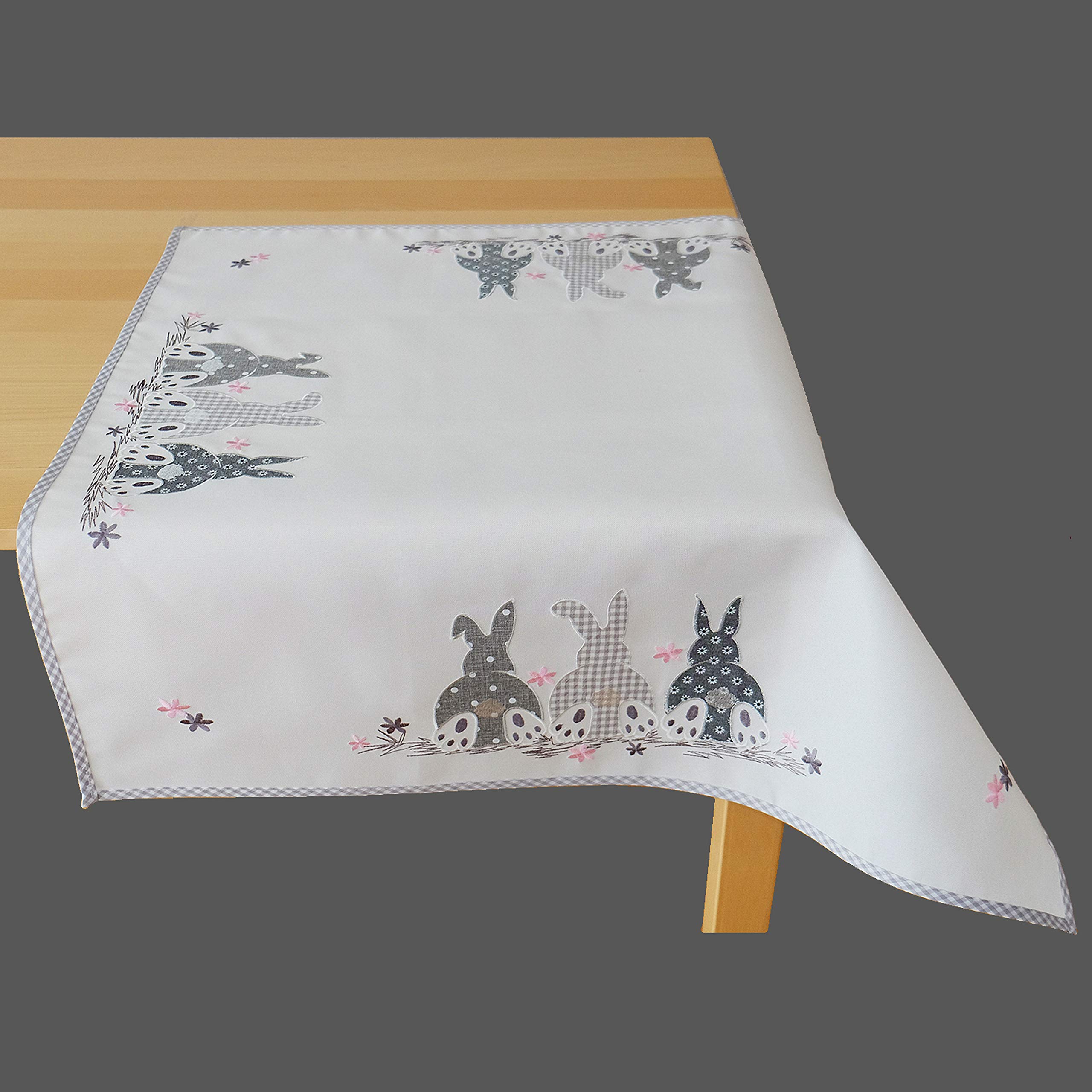 Raebel Series 'Three Rabbits with Embroidery, Various Sizes, Multi-Colour, Size: Table Runner 40 x 140 cm