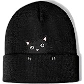 Cat Beanie Cute Lover Gifts Animal Knitted Hats Valentines Gifts for Cat Mom Women Funny Stuff Accessories Decor