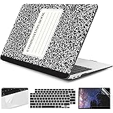 DONGKE Compatible with MacBook Air 13 inch Case 2021 2020 2019 2018 Release A2337 M1 A2179 A1932 with Retina Display & Touch ID, Plastic Hard Shell & Keyboard Cover - Composition Book