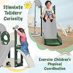 Virubi 6 in 1 Toddler Slide with Swing