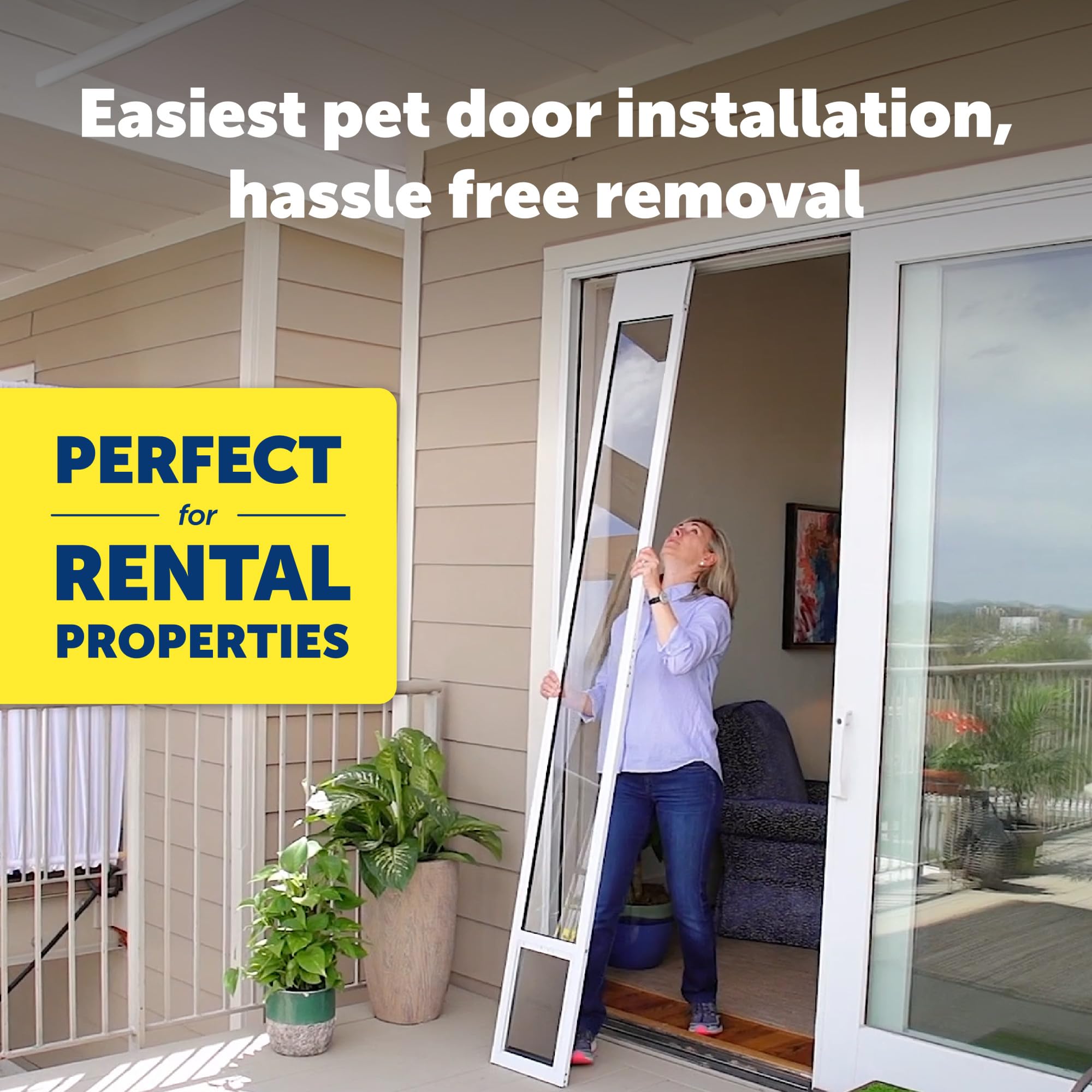 PetSafe Doggy Door for Sliding Glass Doors, Adjustable Height 75 7/8