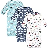 Hudson Baby baby-girls Quilted Cotton Gowns 3pk