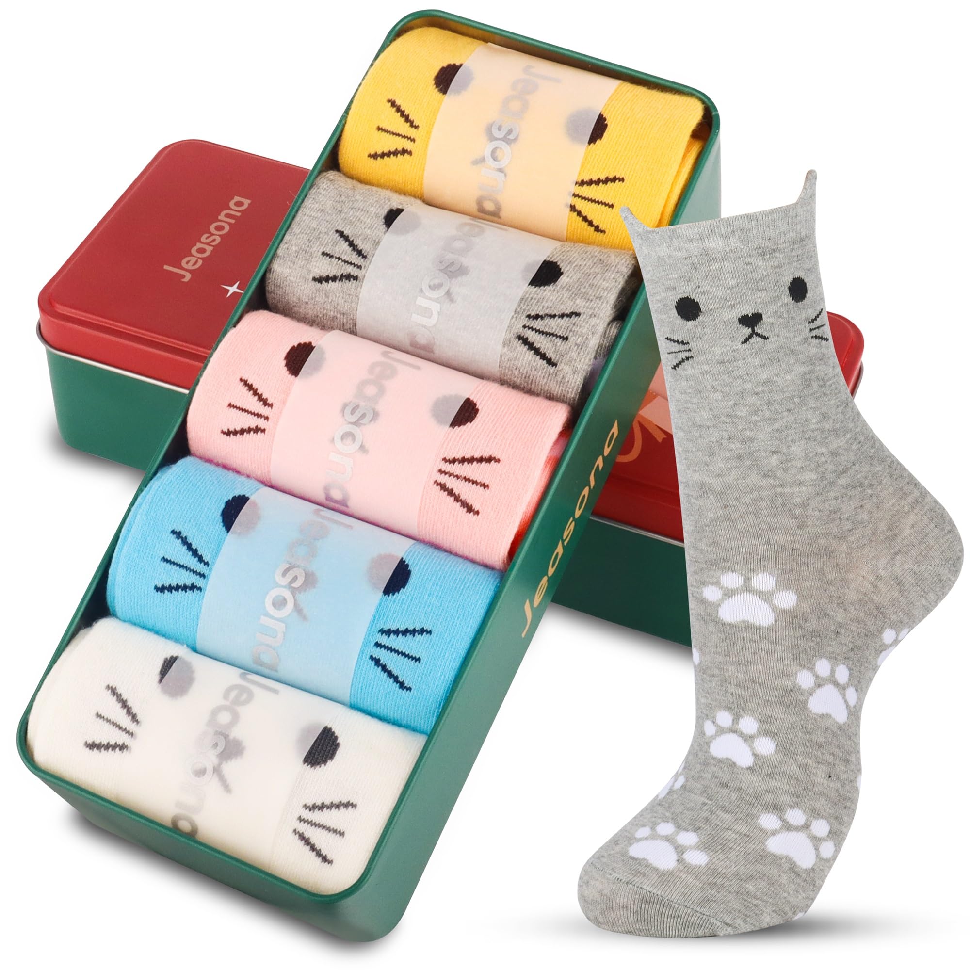 Jeasona Women's Cat Socks Cat Gifts Cute Animal Socks Dog Owl Gifts for Women