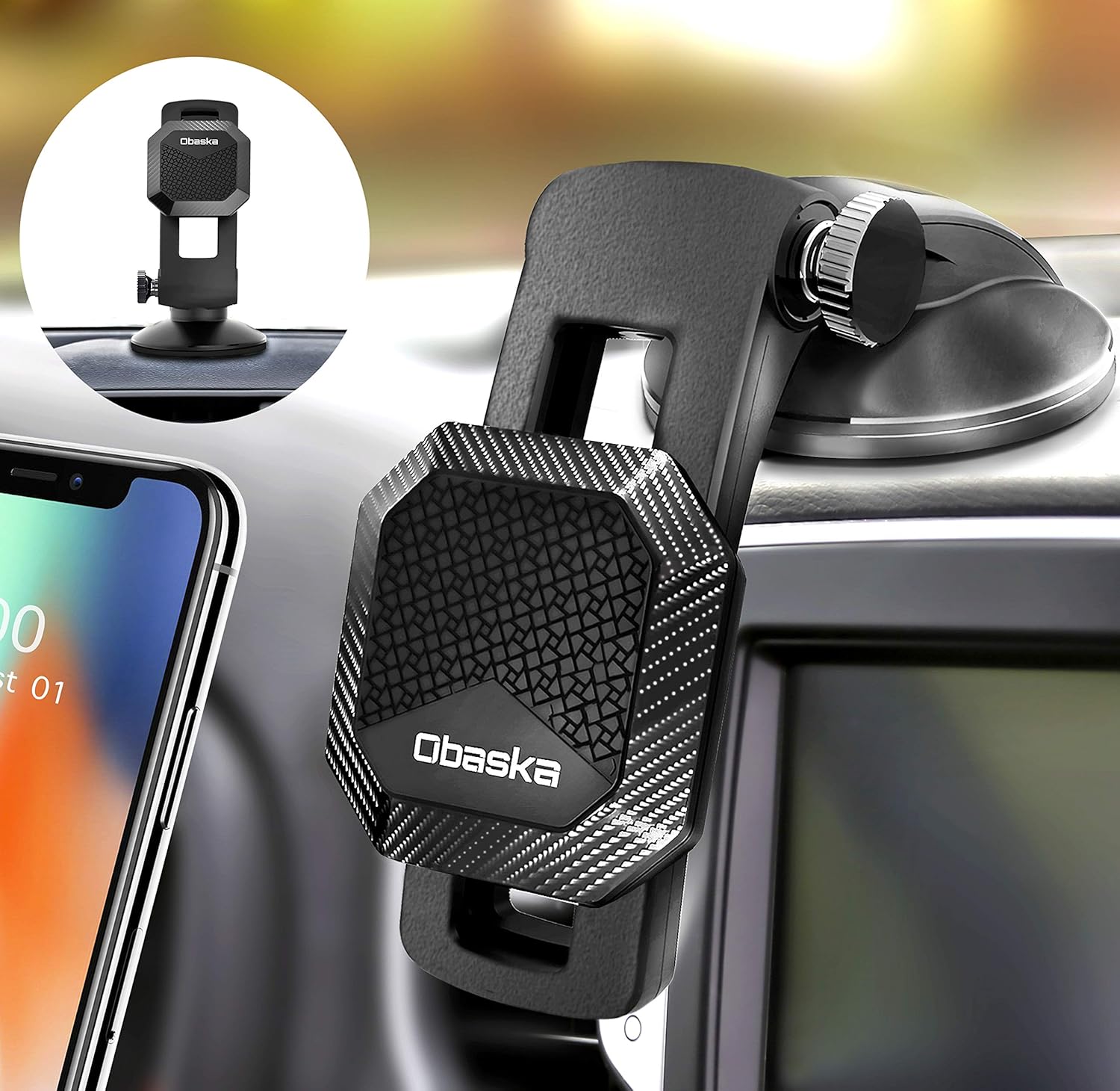 Obaska Phone Car Mount, Universal Dashboard