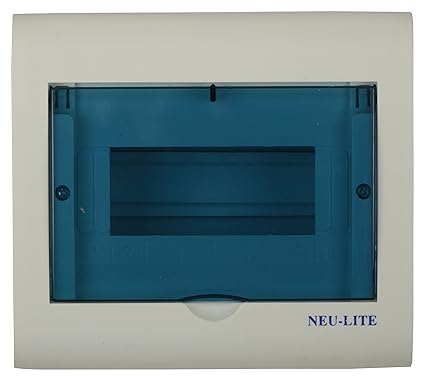 Neu Lite Line 6 X 8 Distribution MCB Box Arrival Plastic Wall Plate (White and Blue)
