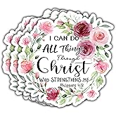 (3pcs) I Can Do All Things Through Christ Who Strengthens Me Stickers Inspirational Quotes Bibble Verse Philippians 4:13 for Tumbler Water Bottles Laptop Phone Kindle Car Vinyl Decal Size 3x3