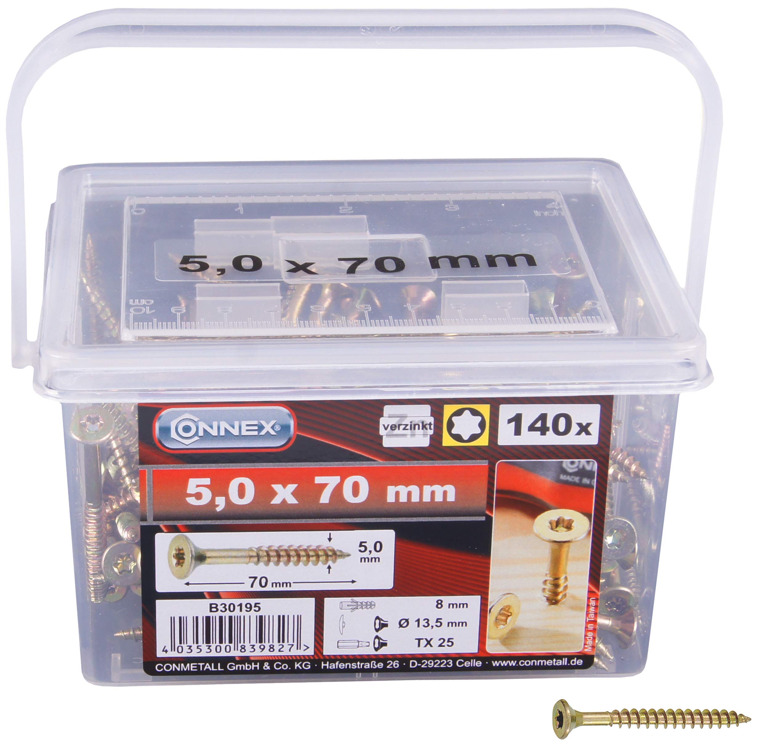CONNEX B30195 TX 5 x 70mm Uni-Screws Bucket