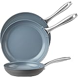 GreenPan Lima Healthy Ceramic Nonstick, Frying Pan Set 8", 10", and 12", Gray
