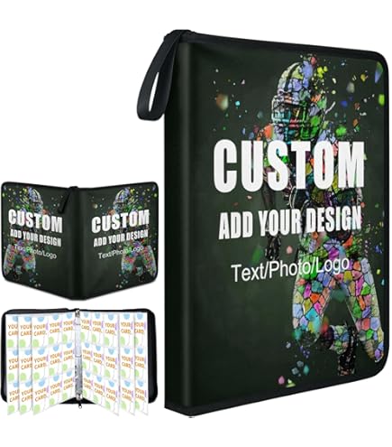personalized trading card binder Amazon.com: Custom Leather Sports Card Binder