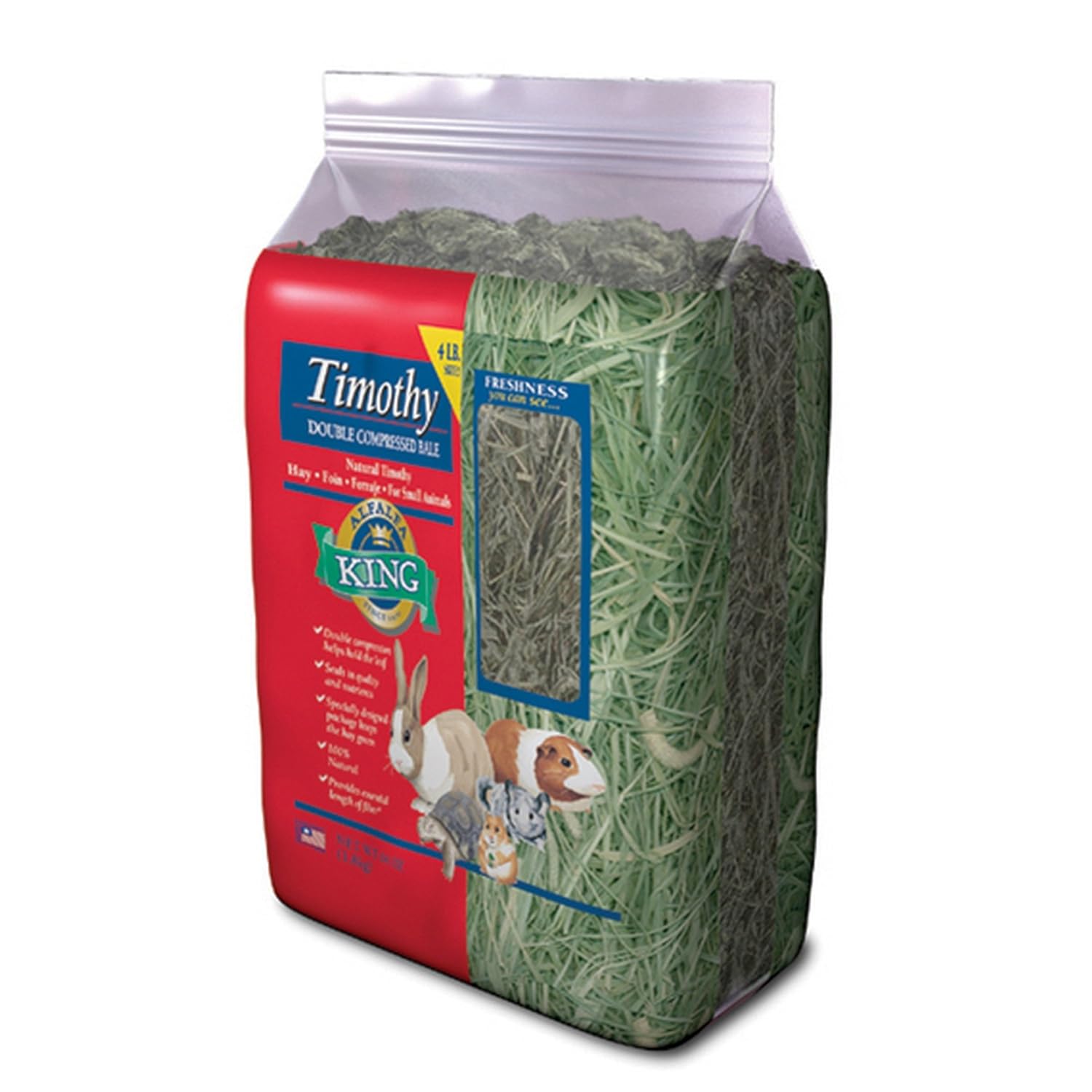 Alfalfa King Double Compressed Timothy Hay Pet Food, 12 By 18 By 8-Inch