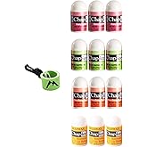 Chap-Ice® | 12-Count Assorted Mini Lip Balm Pack & 1 Lip Balm Keychain with Swivel Clip | Made in USA | 4 Flavors - Cherry, Citrus Orange, Kiwi Lime, & Beeswax (0.10oz/3g Each)