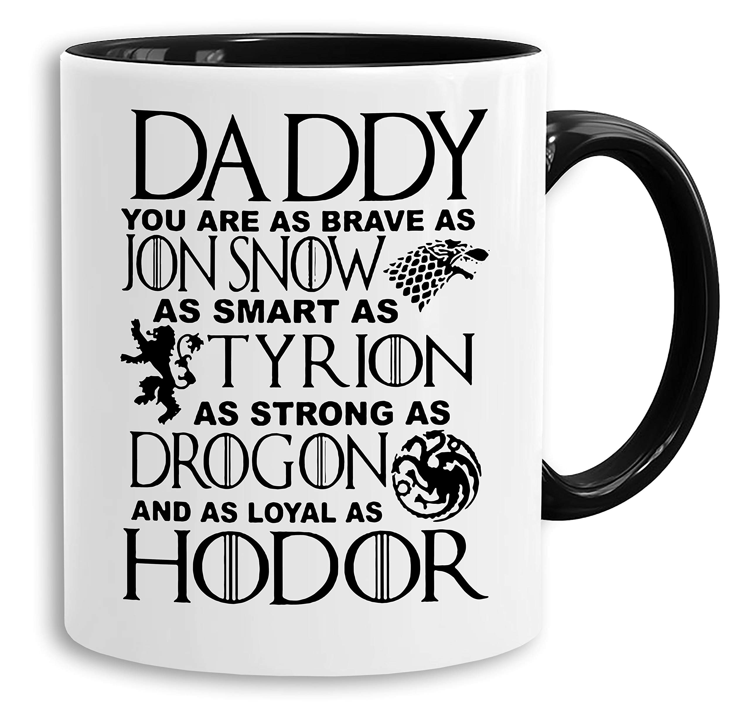 Sambosa Daddy Snow - Cup Coffee Pot Gift Targaryen Thrones Game of Stark Lannister Baratheon Daenerys Khaleesi tv blu-ray DVD, Farbe2:White