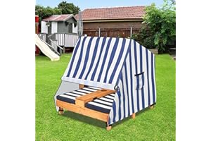 Sobana Kids Outdoor Chaise Lounge Cover for Wooden Double Chaise Lounge,Waterproof Patio Furniture Cover with Zipper for Kids or Pets,Blue