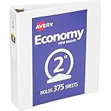Avery Economy View Binder with 2 Inch Round Ring, White, 1 Binder (5731)