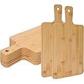 WILLOWDALE 10pcs Wood Cutting Boards for Kitchen, 15.5" Charcuterie Boards Wood Serving Board for Pizza, Cheese, Dessert, Wooden Cutting Board with Handle Bamboo Cutting Board Set for Fruit Vegetable