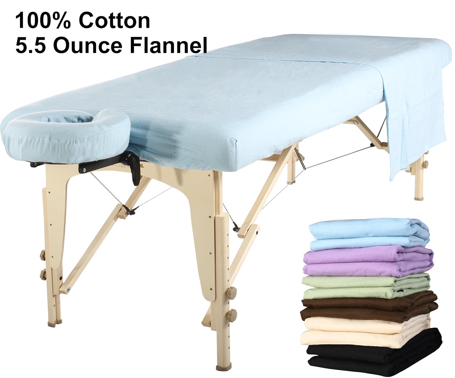 Master Massage Table Flannel Sheet Set 3 In 1 Table Cover, Face Cushion Cover, Table Sheet Black, 1count : Beauty