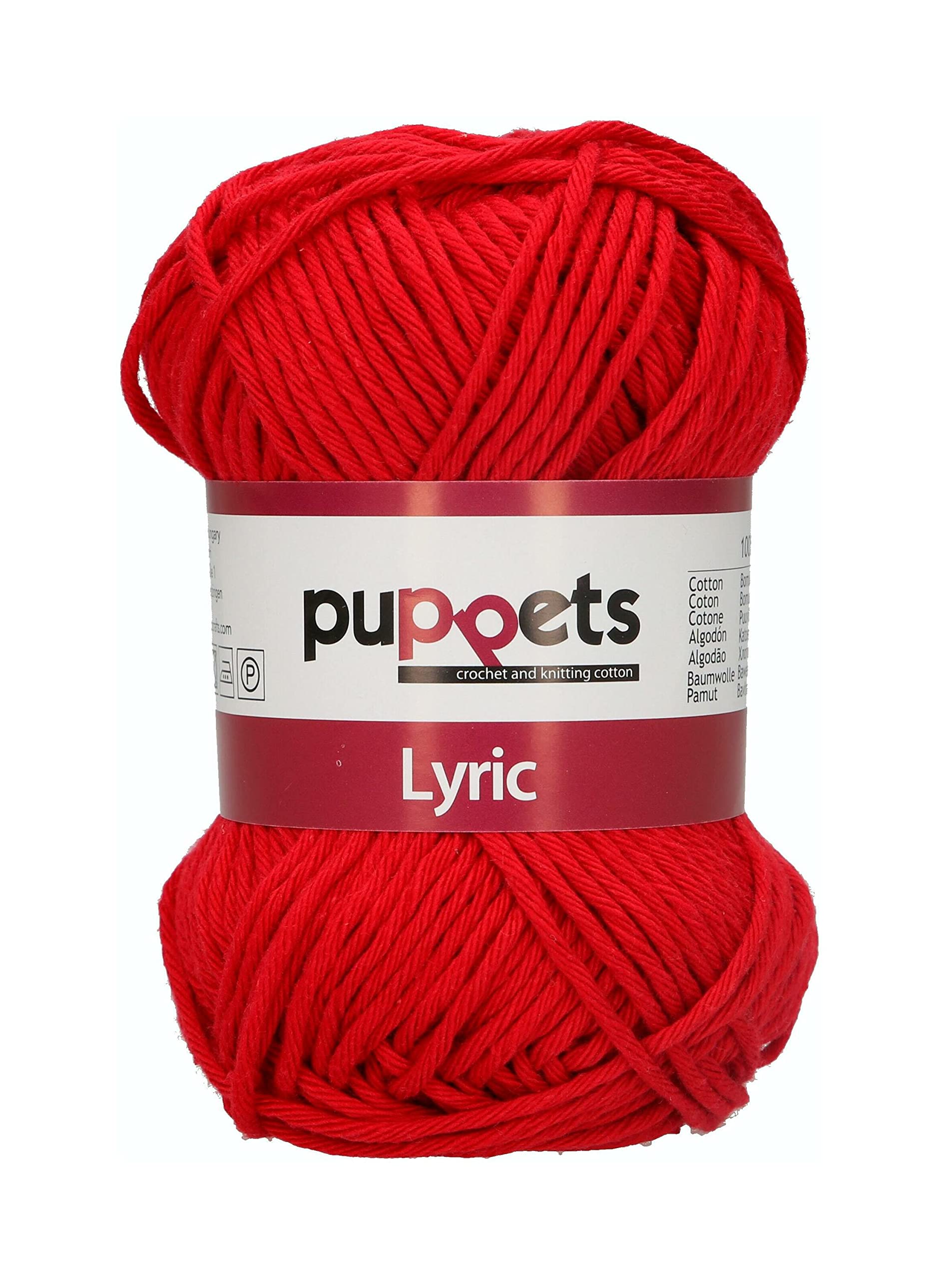 Puppets Lyric Strength 8 4572008-07047 Red Crochet Yarn, 100% Cotton โ image 1