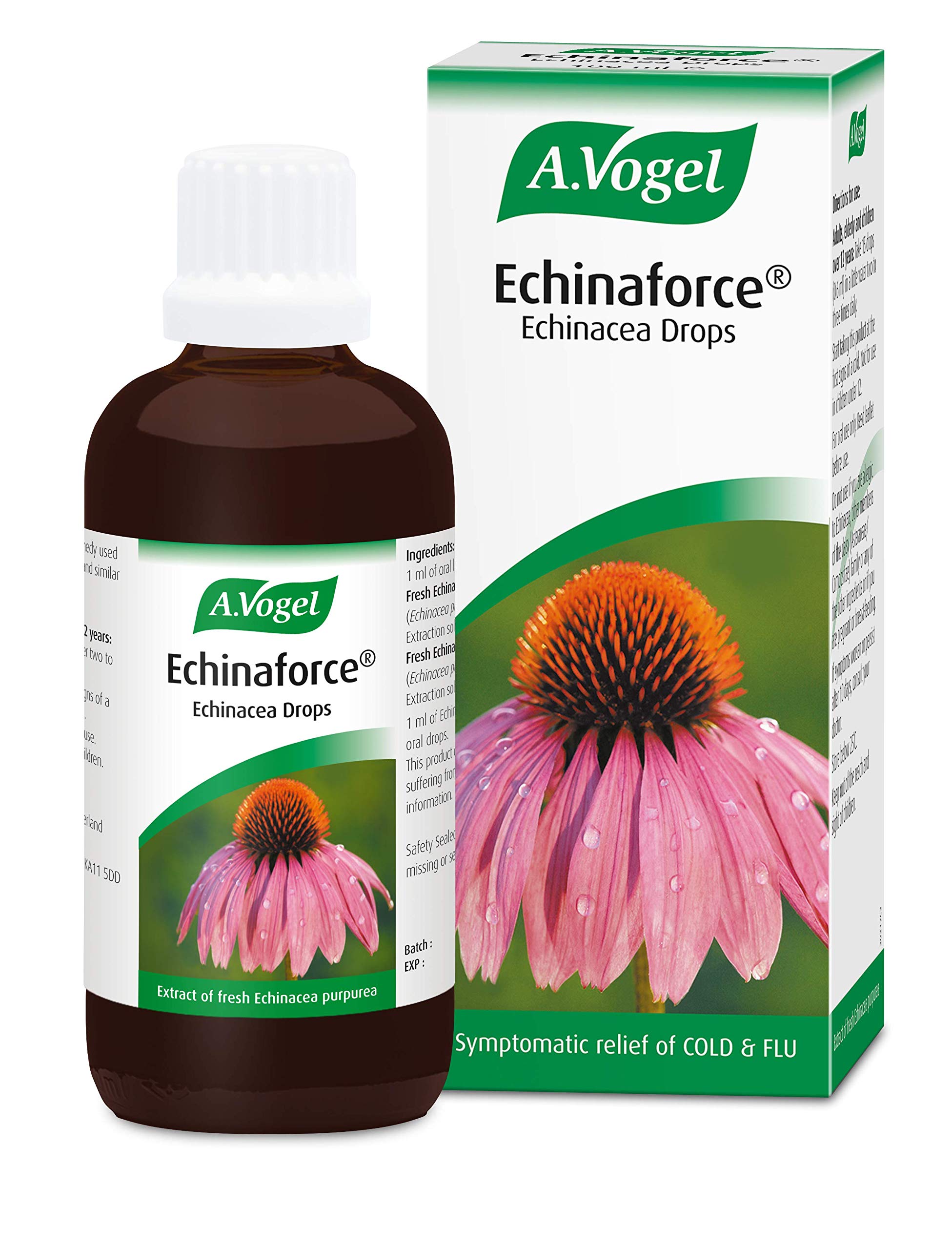 A.Vogel Echinaforce Echinacea Drops | Relieves Cold & Flu Symptoms by Supporting the Immune System | 100 ml