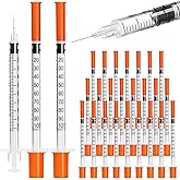 U-100 syringes with needle - 1ml 31G ( 31 gauge ) 5/16 inch syringe | with needles scale in 100 units , 1 ml / 1cc lab syringes, Pack of 30 ( 30 Pcs )