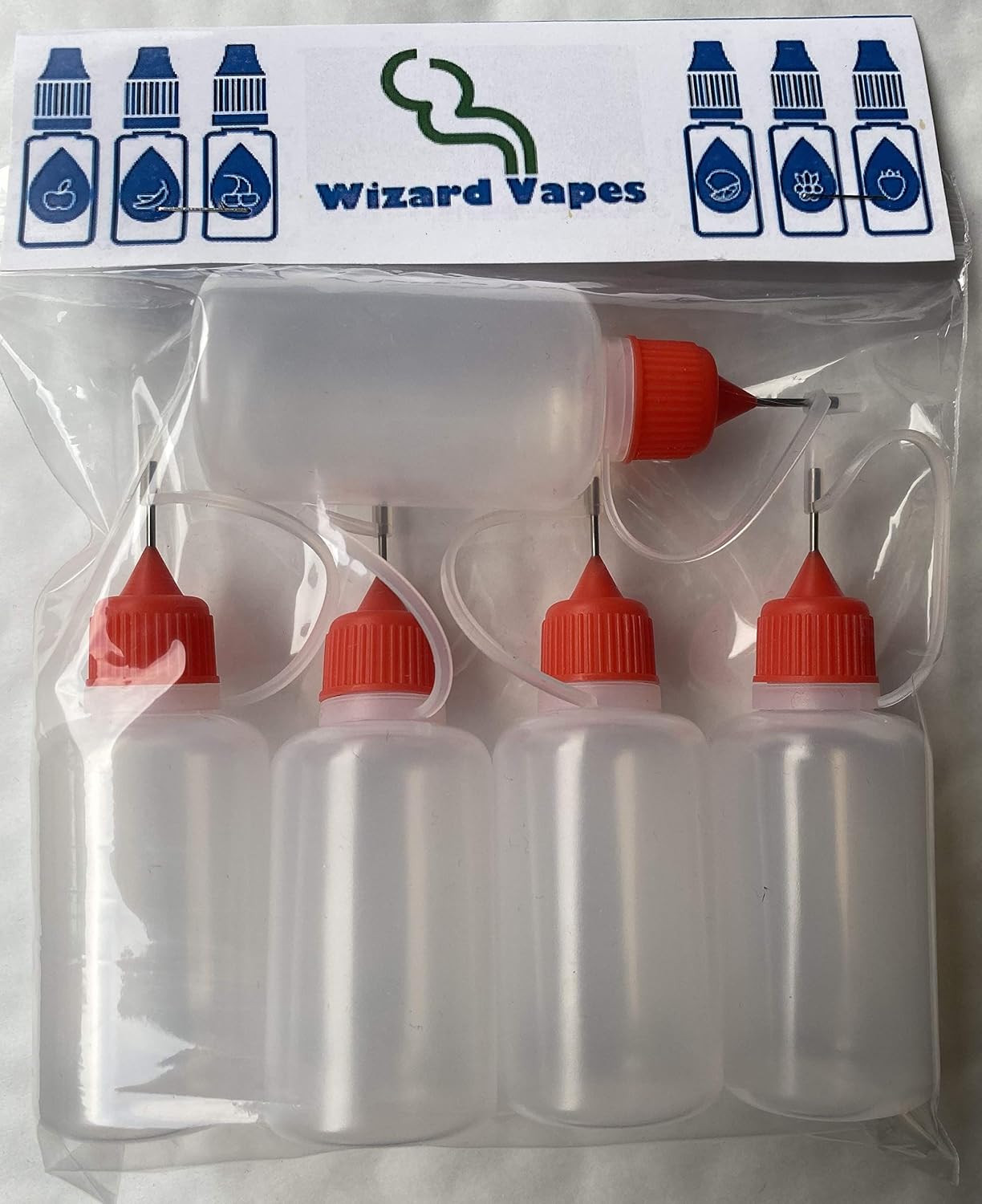 Wizard Vapes 5 x Empty Plastic Squeezable Liquid Dropper Filling Bottles E-Juice Needle Tip LDPE (50ml), White, 50 ml (Pack of 1) - Image 5