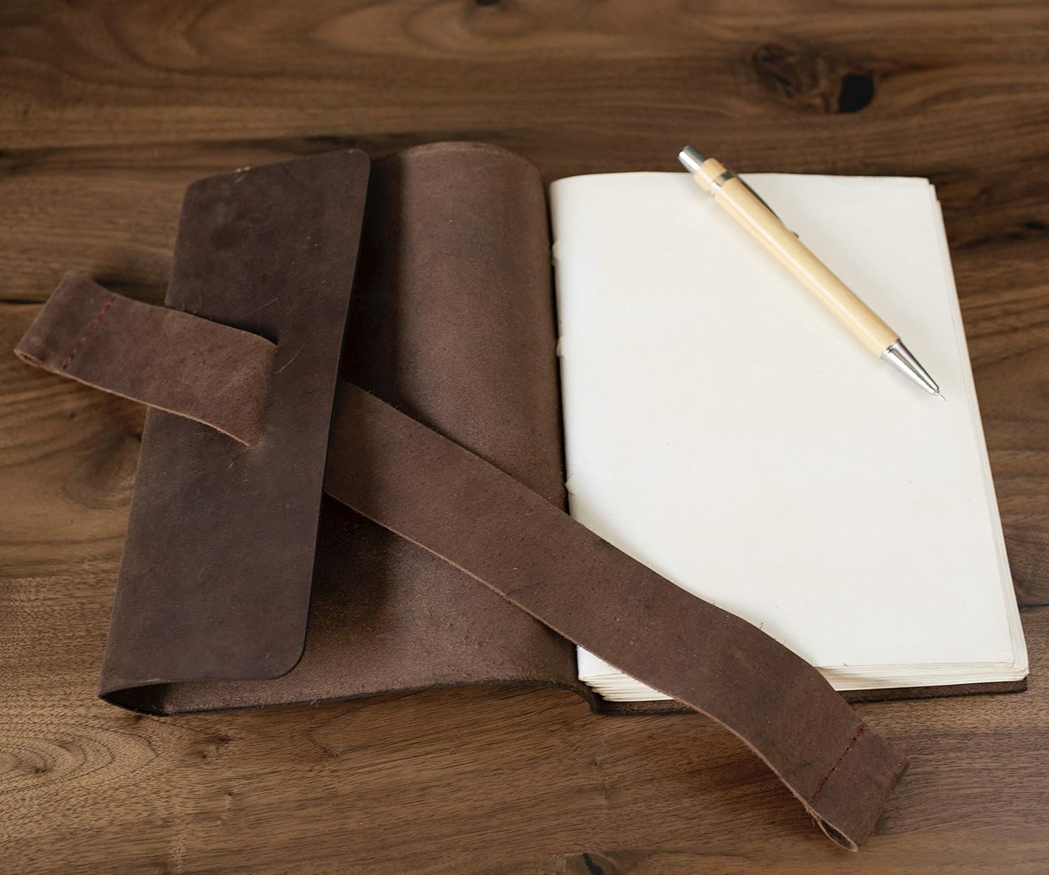 Genuine Leather Journal Writing Notebook with Pen Hand Made in India for Men and Women - Unlined Hand Crafted Recycled Sheets - 8x6 Inches - Perfect Gift Travel Diary, Sketchbook with Gift Box : Office Products