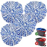 RinseClean Spin Mop Replacement Head for O Ceda RinseClean Dual System | Spin Mop Refills Microfiber Mop Easy Cleaning Floor Head Mop for Floor Cleaning RinseClean 2 Tank System, 4 Pack