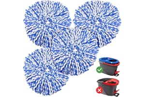 CAEHOMLY 4 Pack RinseClean Spin Mop Replacement Head Spin Mop Refills Compatible with O Ceda RinseClean Dual System, Microfiber Mop Easy Cleaning Floor Head Mo-p for Floor Cleaning RinseClean 2 Tank System