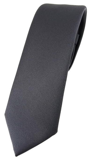 TigerTie schmale Designer Krawatte in einfarbig Uni - Tie Schlips - Krawattenbreite 5,5 cm