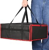 musbus Pizza Carrier Insulated Bag Large 20x20 8H 20W x 20D Black Red view 4